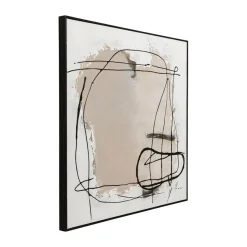 Abstract schilderij beige zwart - Kare Design Dust Grey