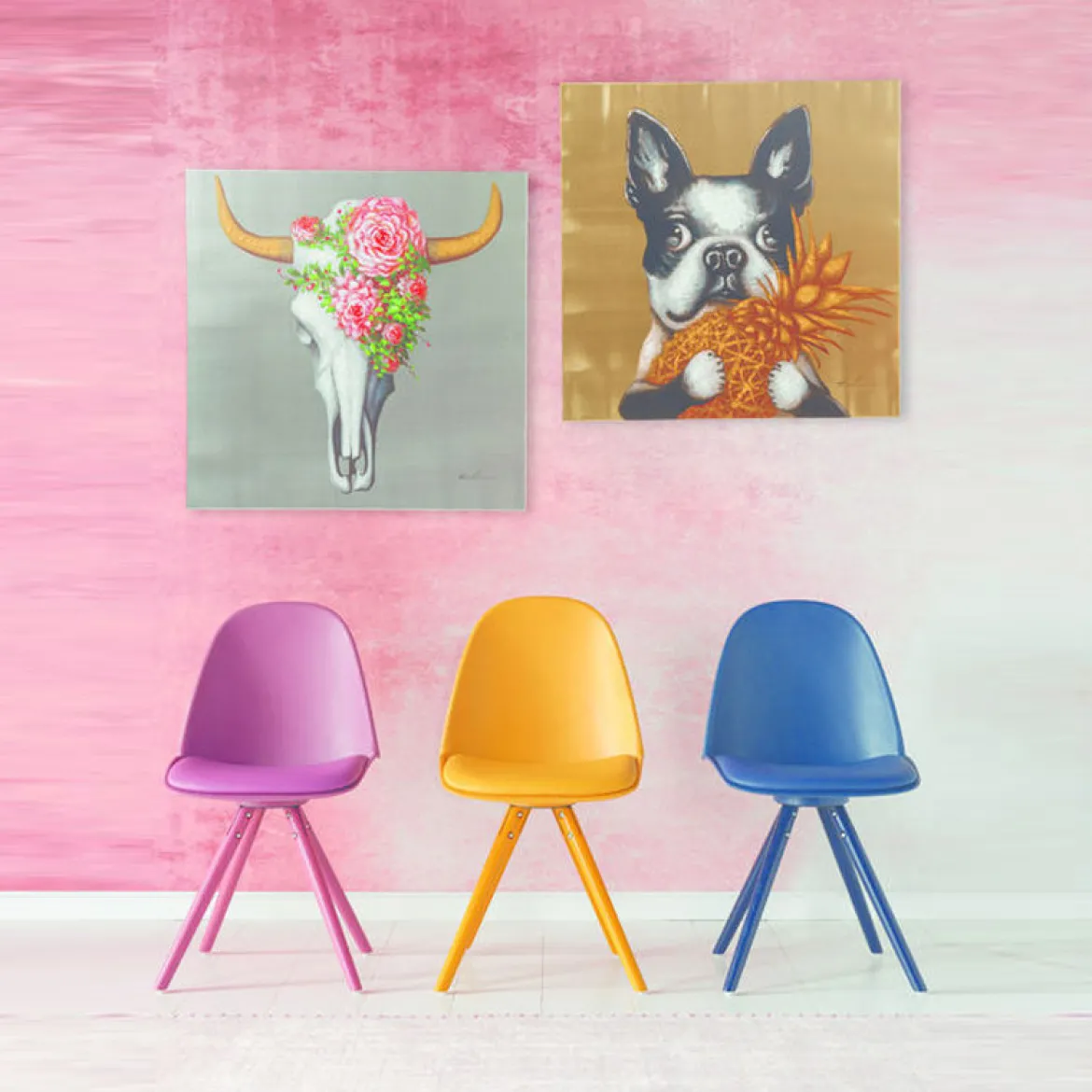 Afbeelding van hond met ananas - Kare Design Touched