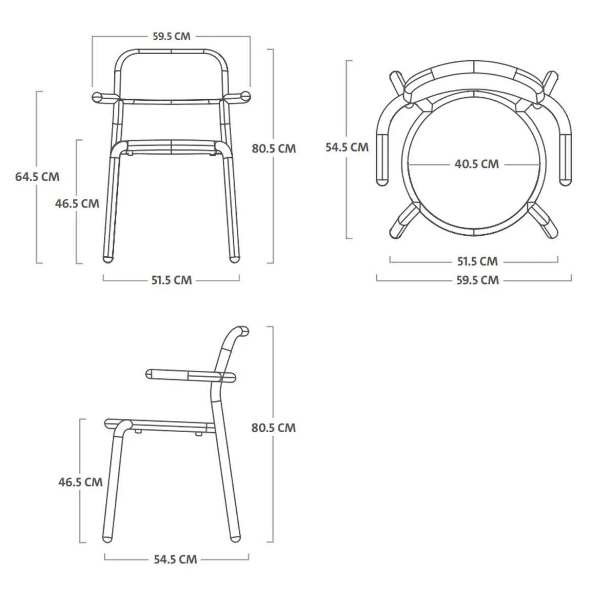 Aluminium tuinstoel met armleuningen - Fatboy Toni Armhair