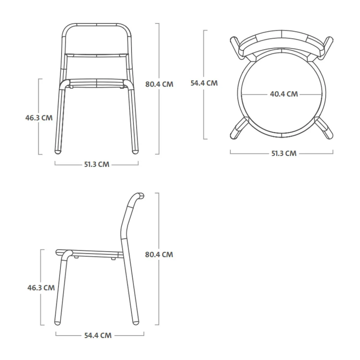 Aluminium tuinstoel zonder armleuningen - Fatboy Toni Chair