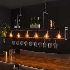 Bar hanglamp met wijnglazen rek - Santa Decorate