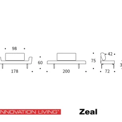 Bedbank met verstelbare armleuningen - Innovation Living Zeal