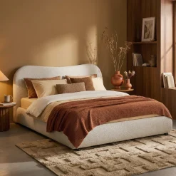 Bedframe stof met organisch hoofdbord - Bodio Zen