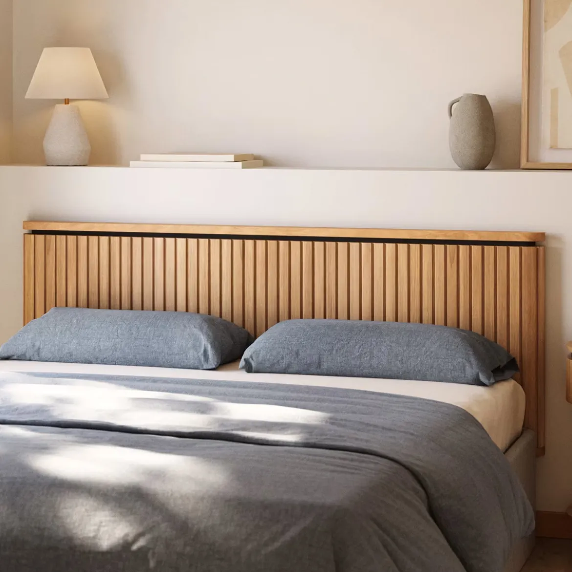 Bed hoofdbord massief houten latjes - Kave Home Licia