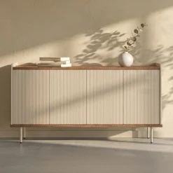 Beige dressoir met ribbels - Bodio Kaze
