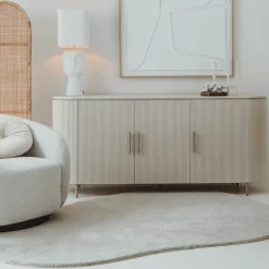 Beige dressoir met ribbels - Tower Living Corbetta