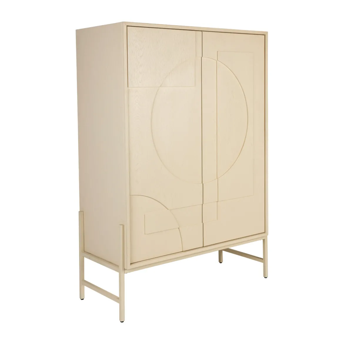Beige opbergkast hout met patroon - Zuiver Faces