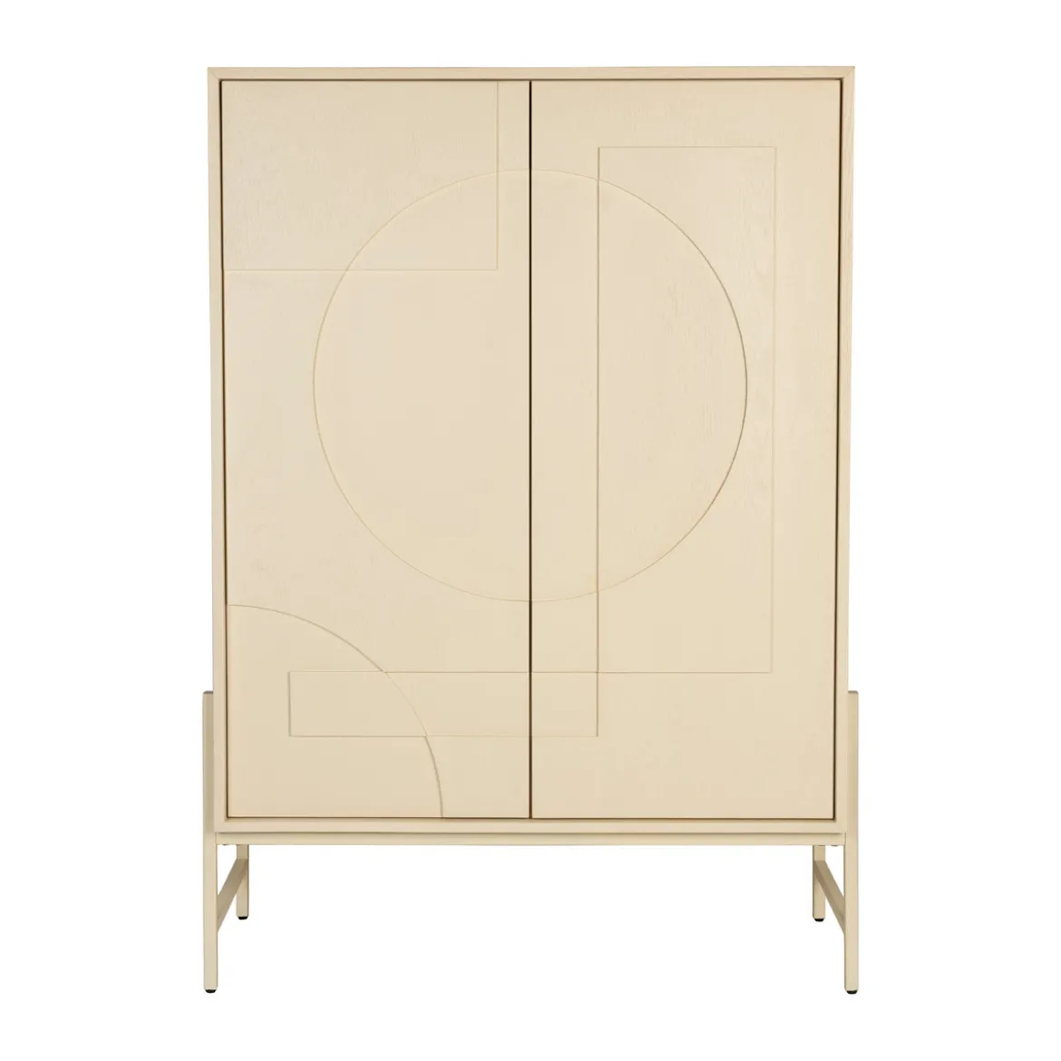 Beige opbergkast hout met patroon - Zuiver Faces