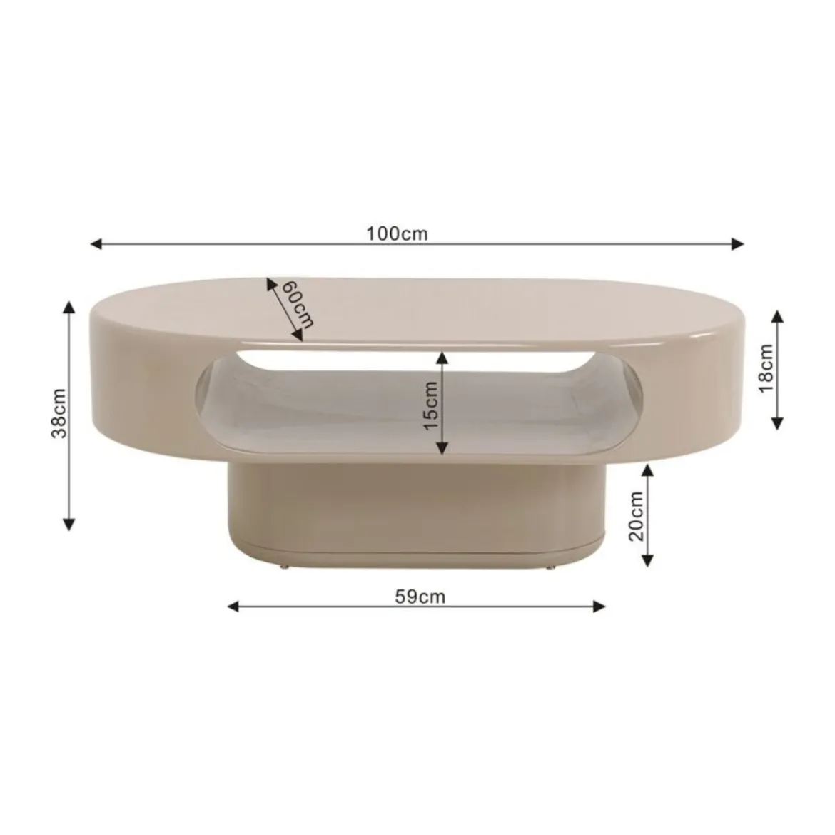Beige retro salontafel - Kare Design Groove