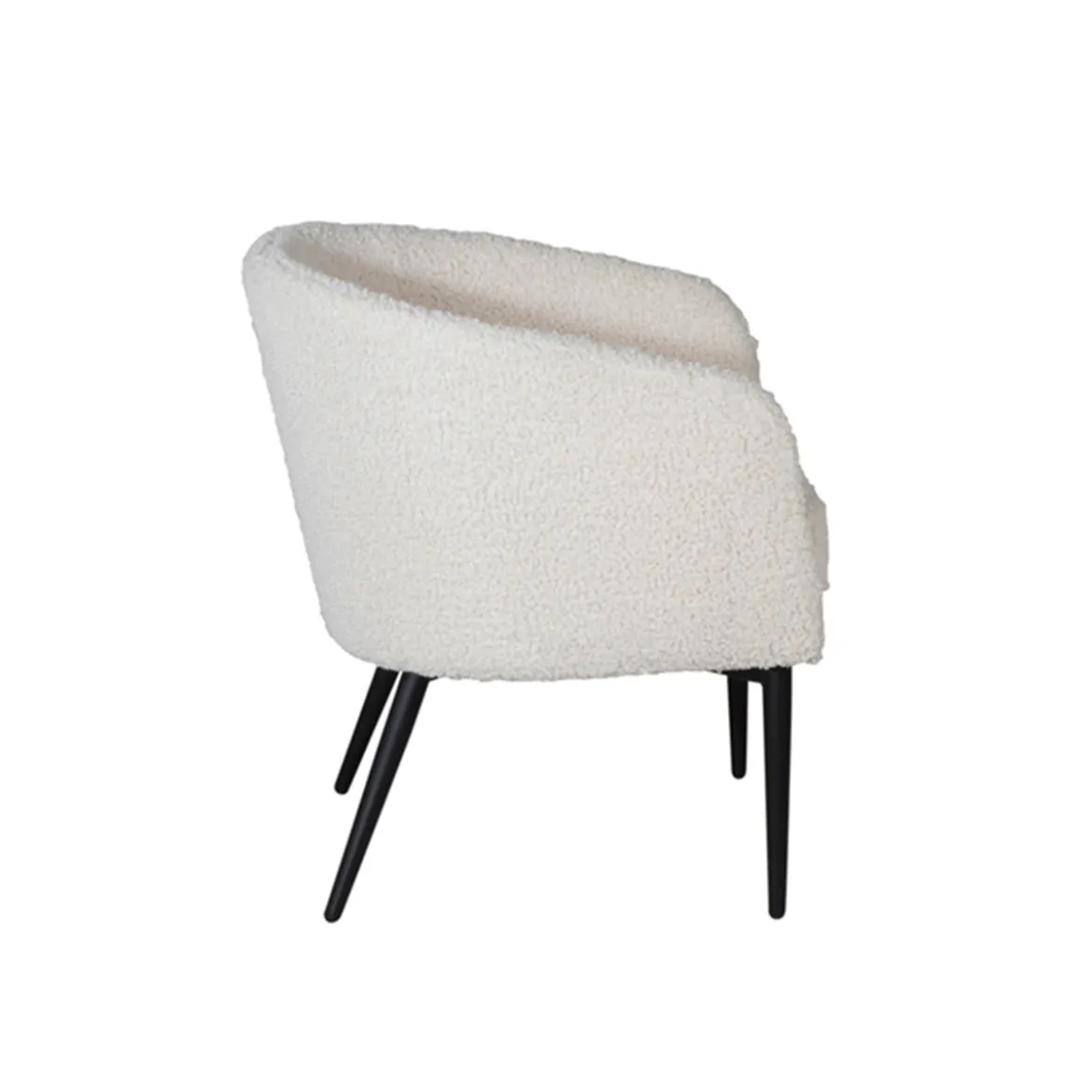 Beige teddy fauteuil zwarte poten - Lavis Fluffy