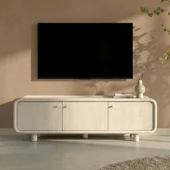 Beige tv-meubel met ronde hoeken - Bodio Luca