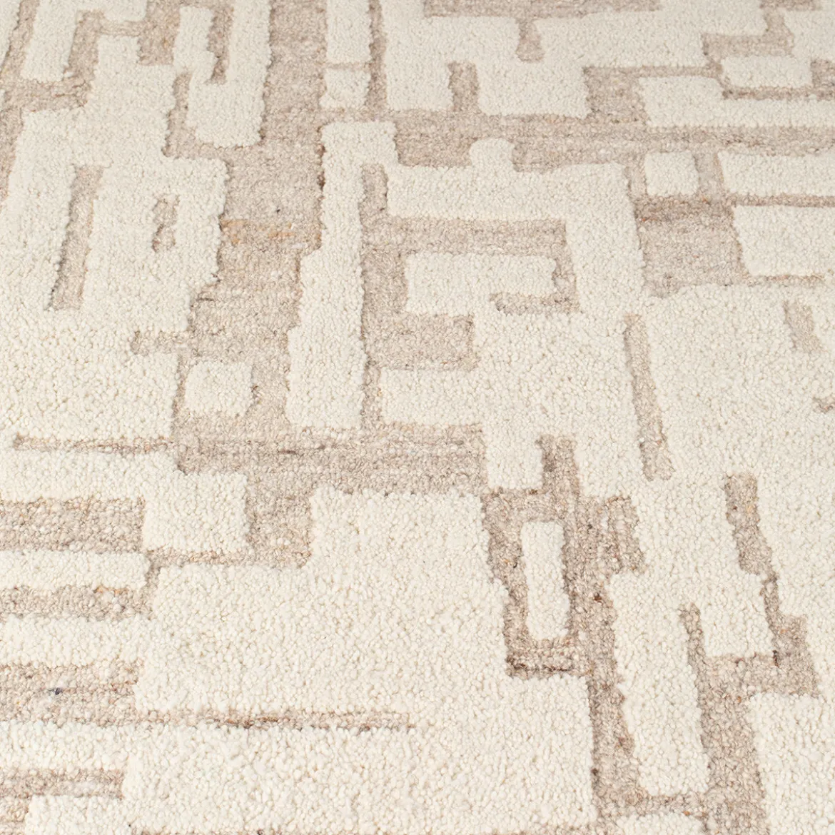 Beige vloerkleed met patroon - Zuiver Hills