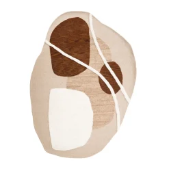 Beige vloerkleed organische vorm - By-Boo Ogani