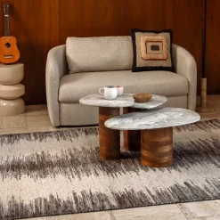 Beige vloerkleed van wol - Dutchbone Rhea