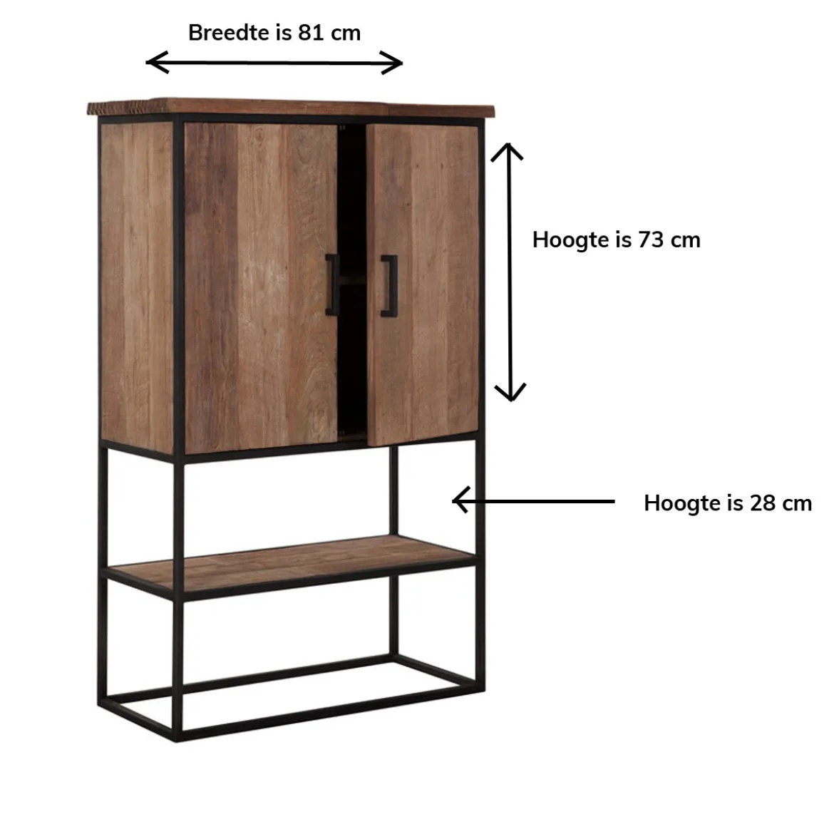 Bergkast teakhout Small - DTP Home Timeless Beam