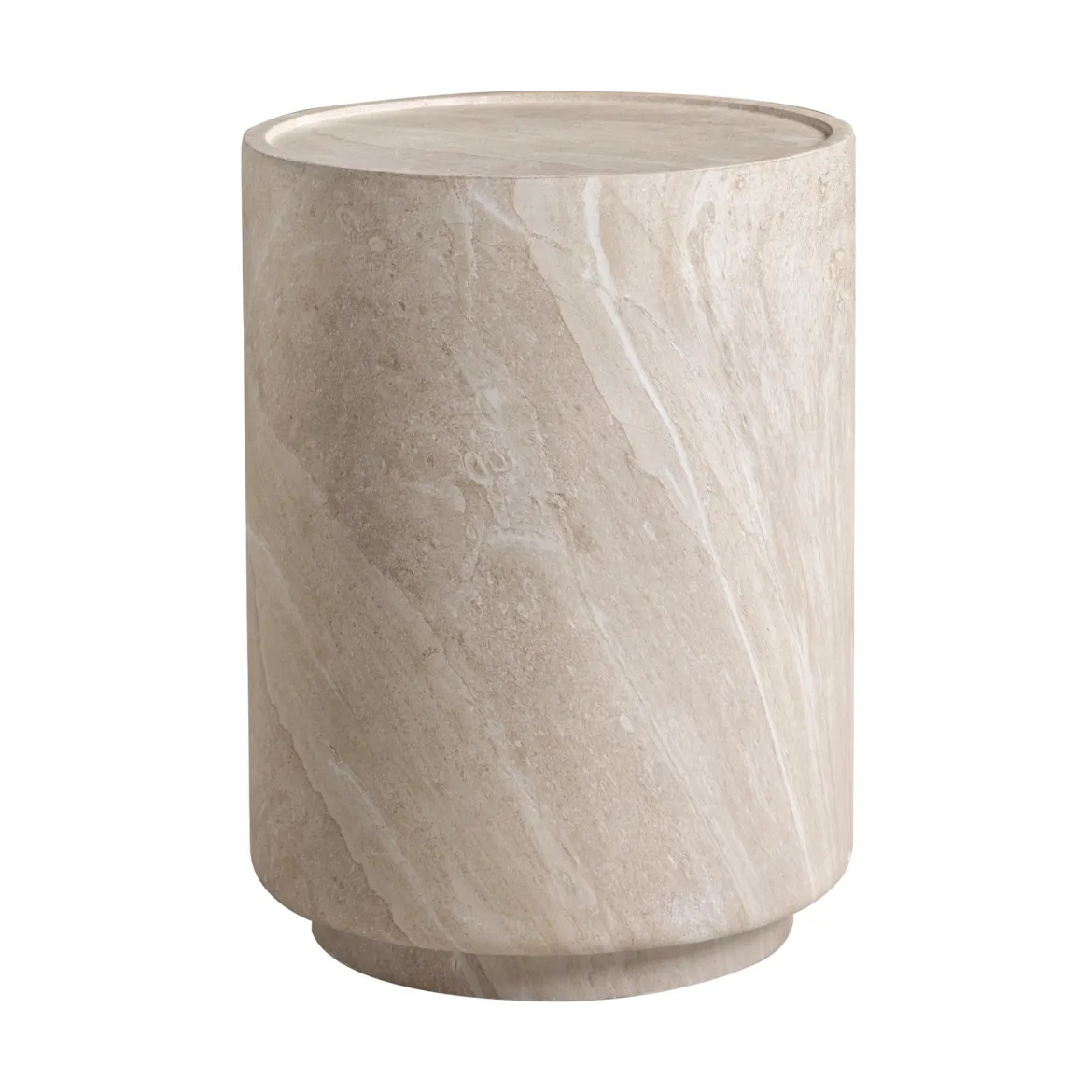 Bijzettafel beige steen rond - Bodio Sofia