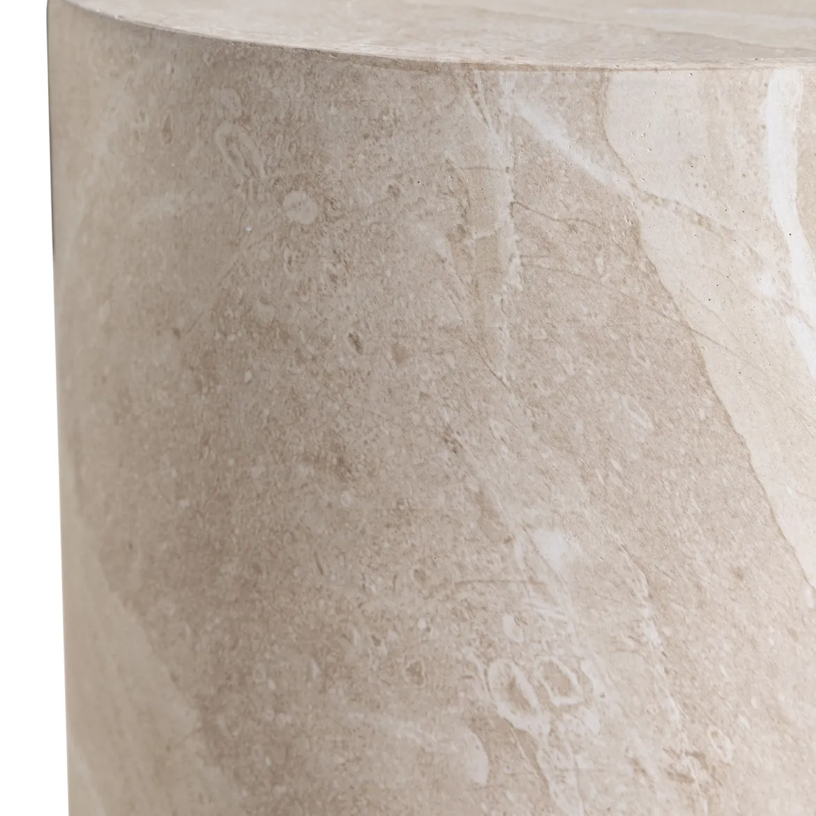 Bijzettafel beige steen rond - Bodio Sofia