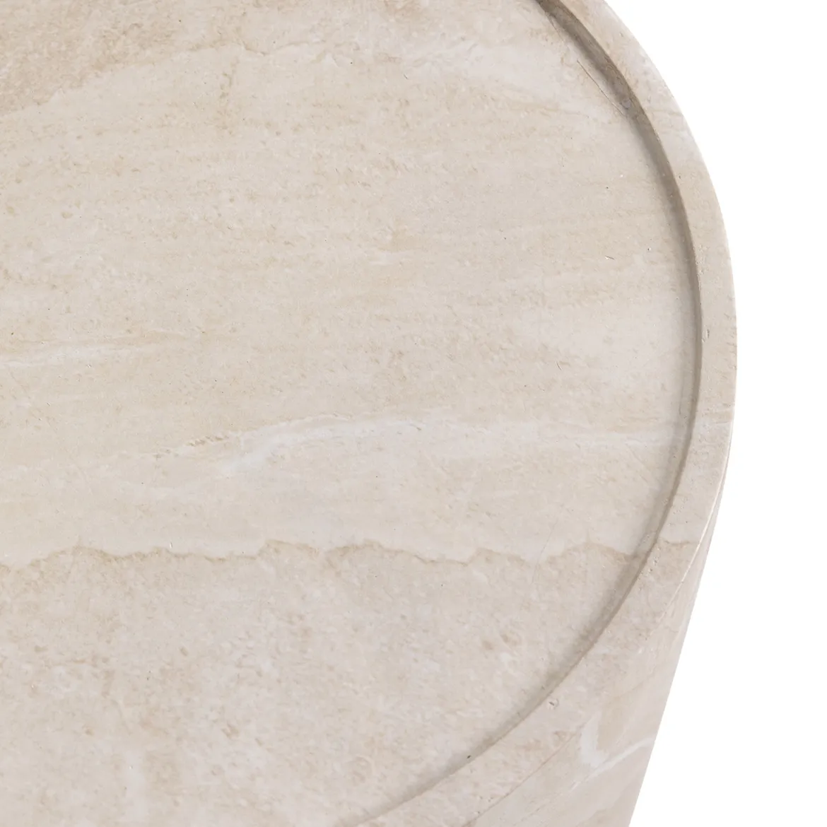 Bijzettafel beige steen rond - Bodio Sofia