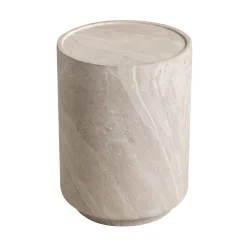 Bijzettafel beige steen rond - Bodio Sofia