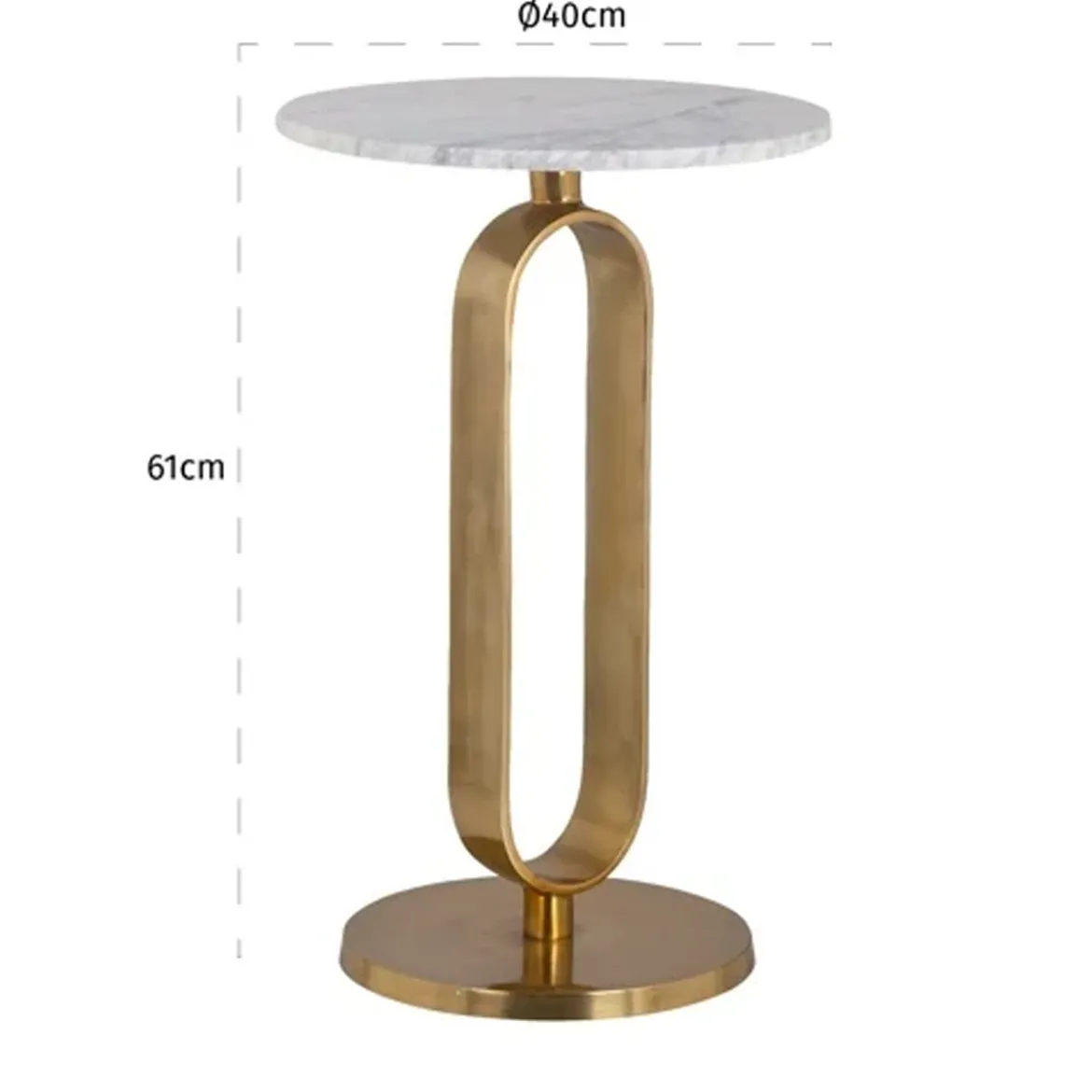 Bijzettafel goud met wit marmer - Richmond Interiors Celine