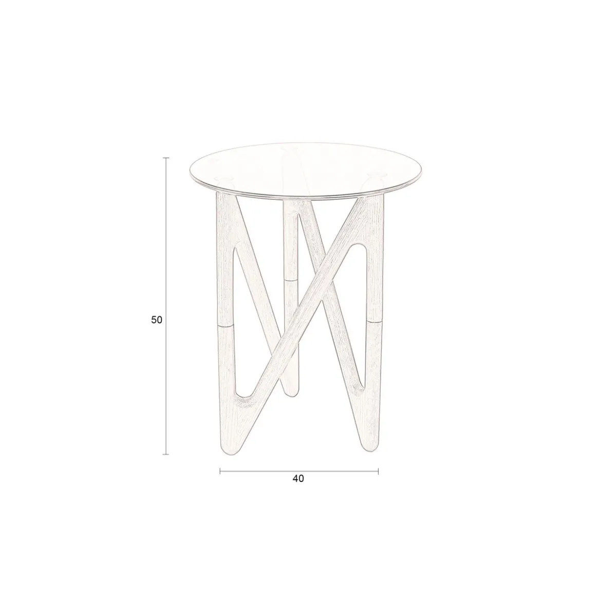 Bijzettafel hout en glas - Dutchbone Naia