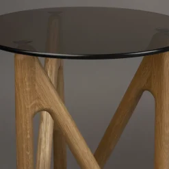 Bijzettafel hout en glas - Dutchbone Naia