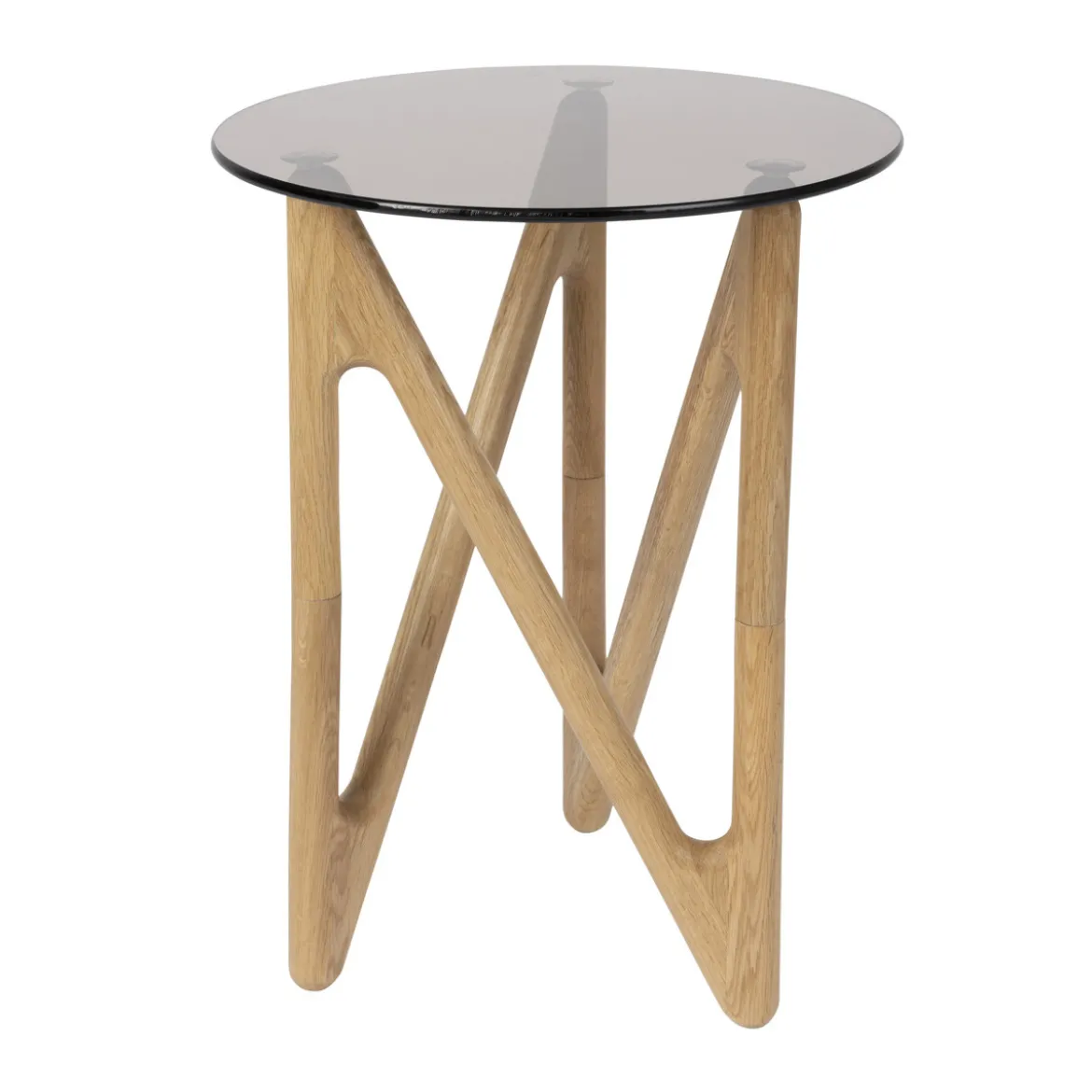 Bijzettafel hout en glas - Dutchbone Naia