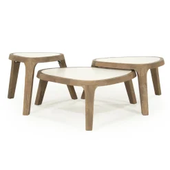 Bijzettafel hout met marmer - Eleonora Fred