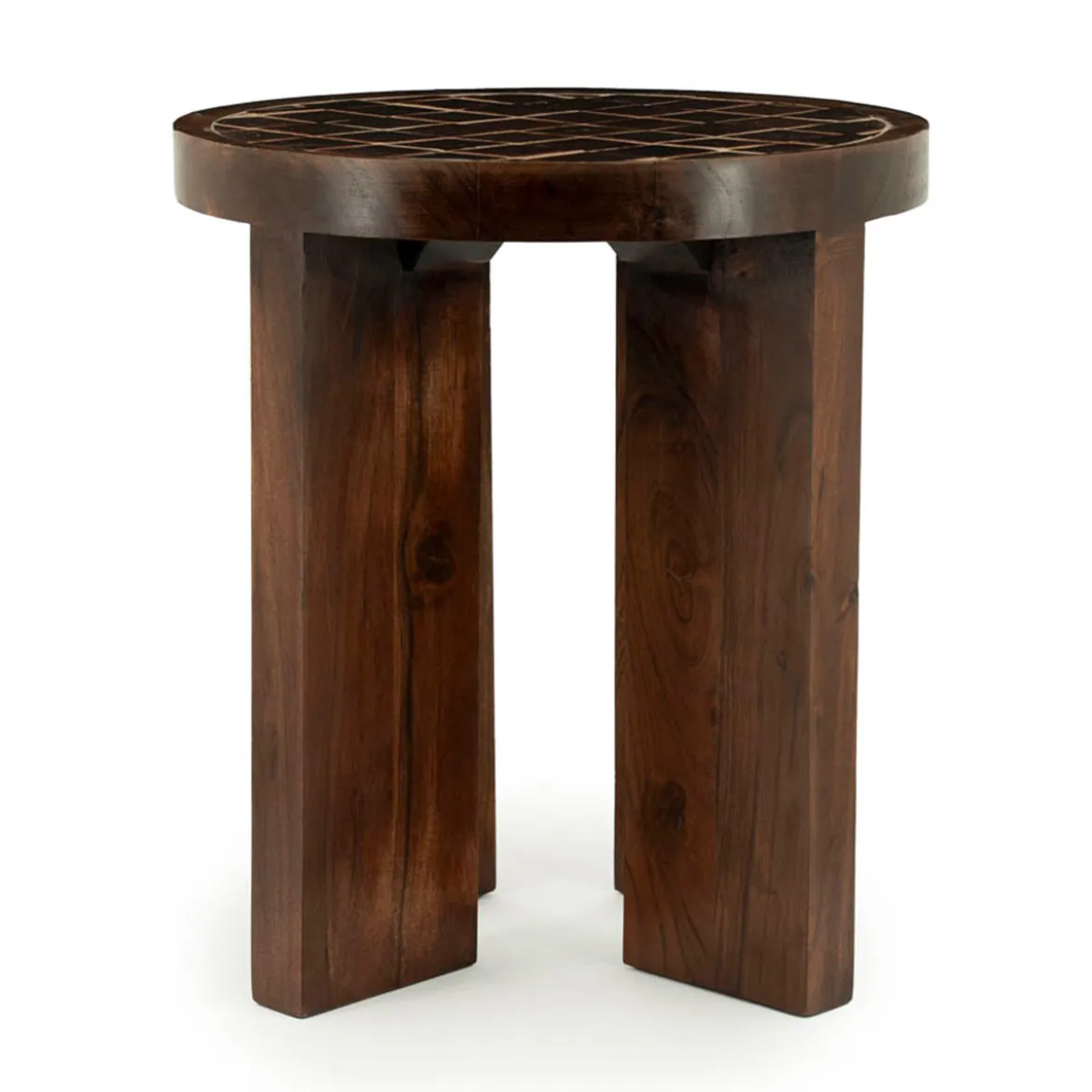 Bijzettafel hout met tegeltjes - By-Boo TiledUp