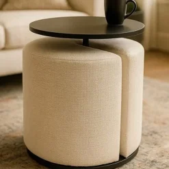 Bijzettafel met ronde poef - Kare Design Better Together