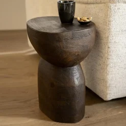 Bijzettafel organisch hout - By-Boo Cobble
