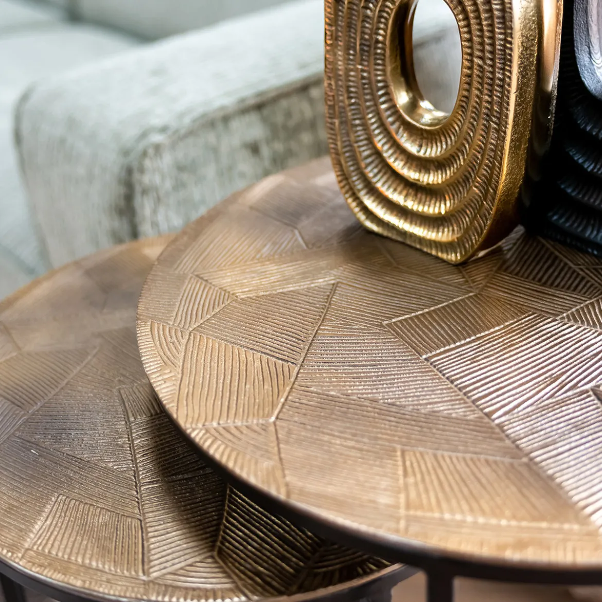 Bijzettafelset goud geborsteld - Richmond Interiors Tulum