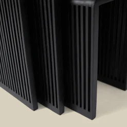 Bijzettafel set latjes zwart teak - Bodio Teak Slats