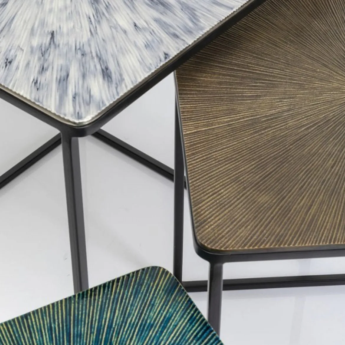 Bijzettafelset metaal - Kare Design Ray