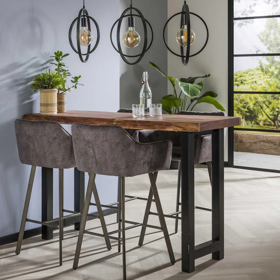 Boomstam bartafel massief acaciahout - Giani Borneo