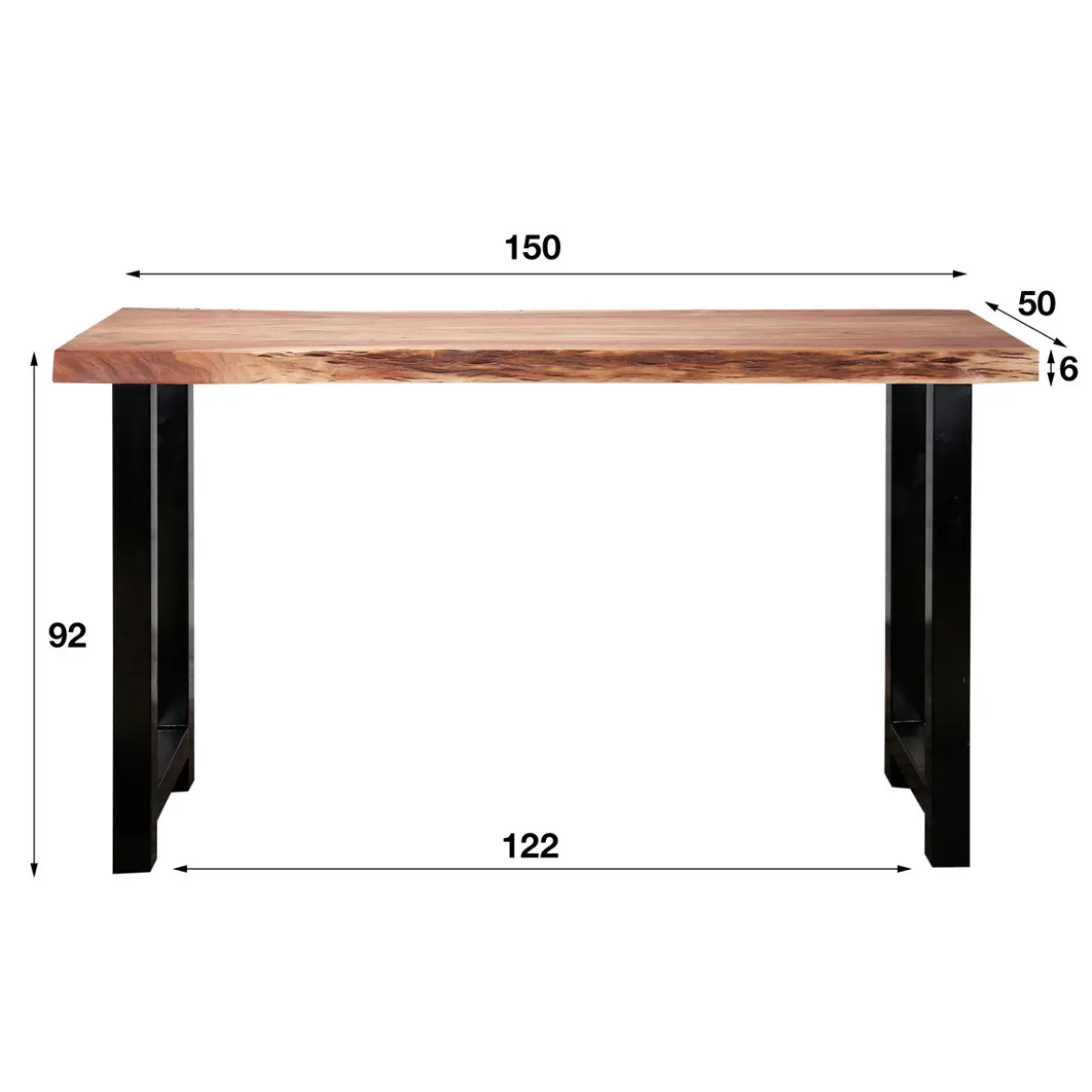 Boomstam bartafel massief acaciahout - Giani Borneo