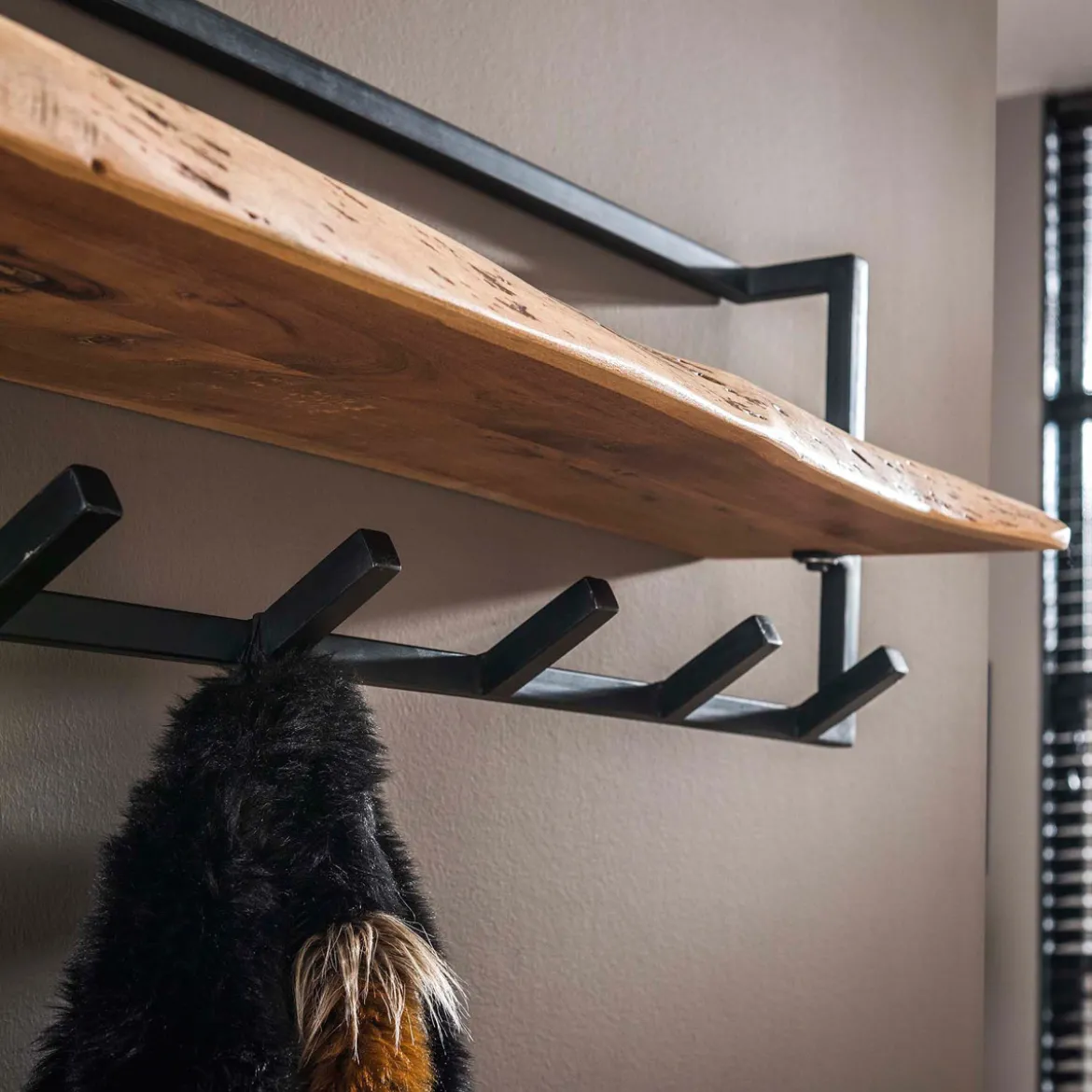 Boomstam kapstok acaciahout - Santa Poca Edge Shelve
