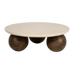 Botticino salontafel met balpoten - Eleonora Babs