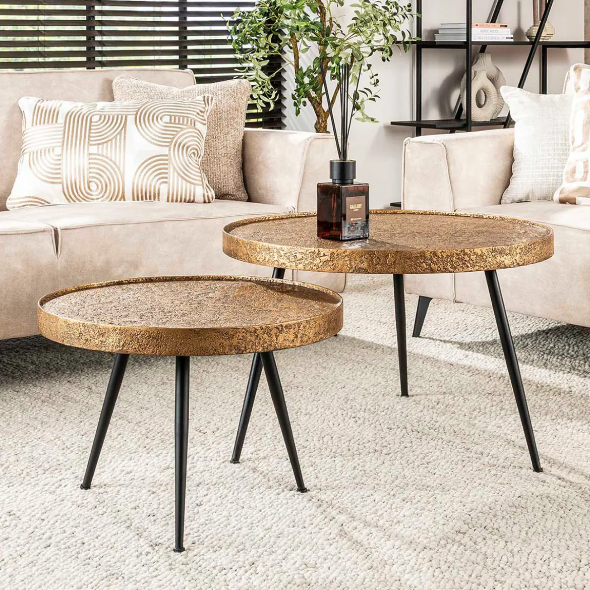Bronzen salontafel set rond - Giani Zobilo