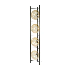 Bronze vloerlamp met rond beige glas - Santa Soll