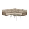 Bruine loungeset hoekbank met tafel - Lavis Ibiza