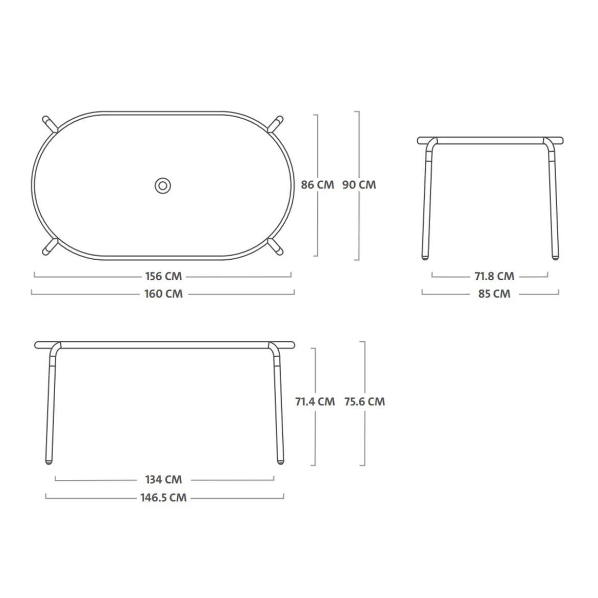 Buiten eettafel aluminium - Fatboy Toni Tavolo