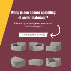 Buiten hoekbank all-weather met tussenhocker - Bodio Fendi