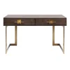 Bureau donker hout met messing - Kare Design Osaka