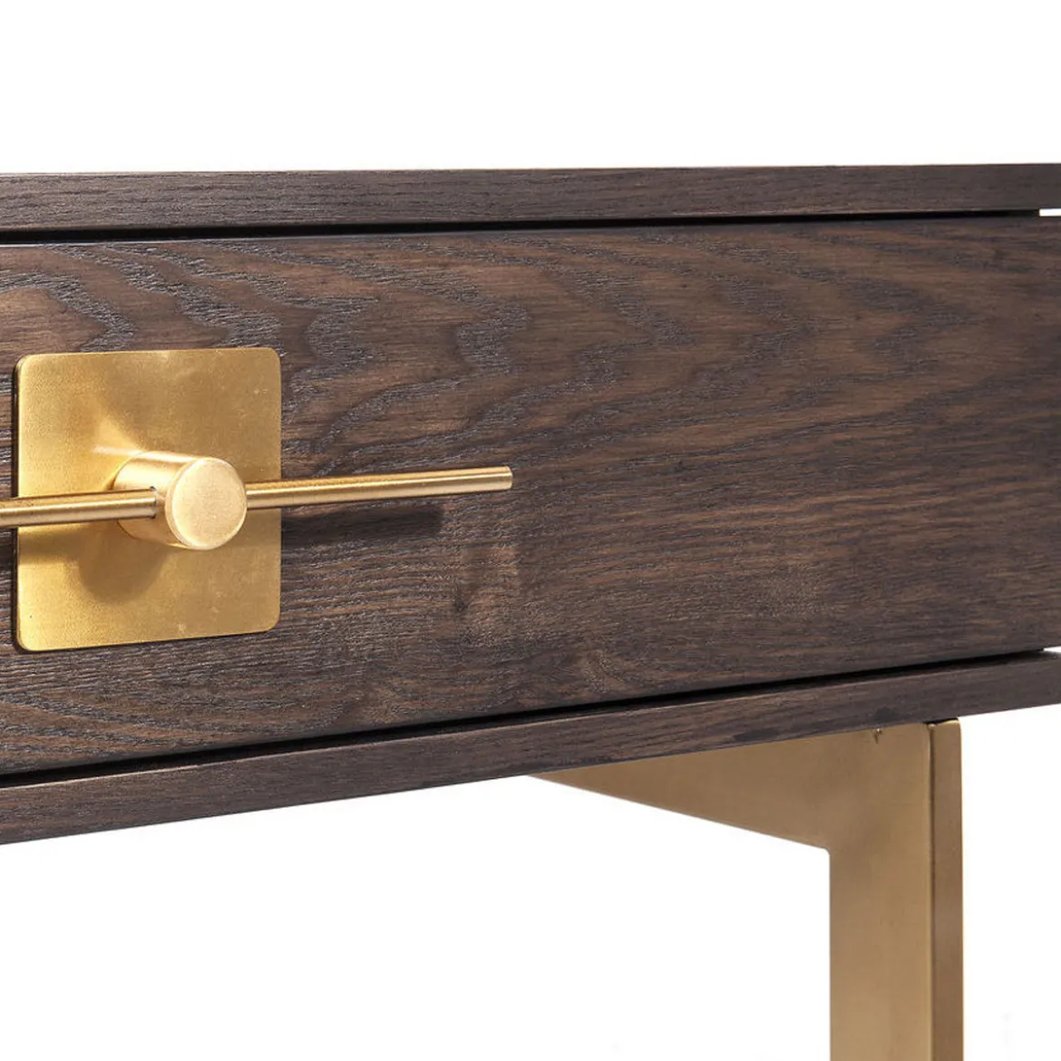 Bureau donker hout met messing - Kare Design Osaka