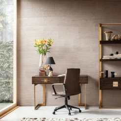 Bureau donker hout met messing - Kare Design Osaka