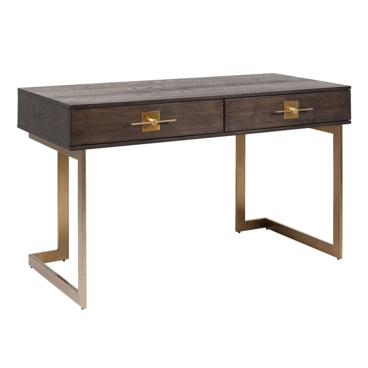 Bureau donker hout met messing - Kare Design Osaka