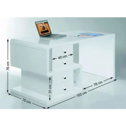 Bureau retro design wit - Kare Design Club Snake