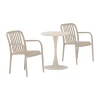 Cafeset beige stoelen en ronde tafel - Lavis Limnos