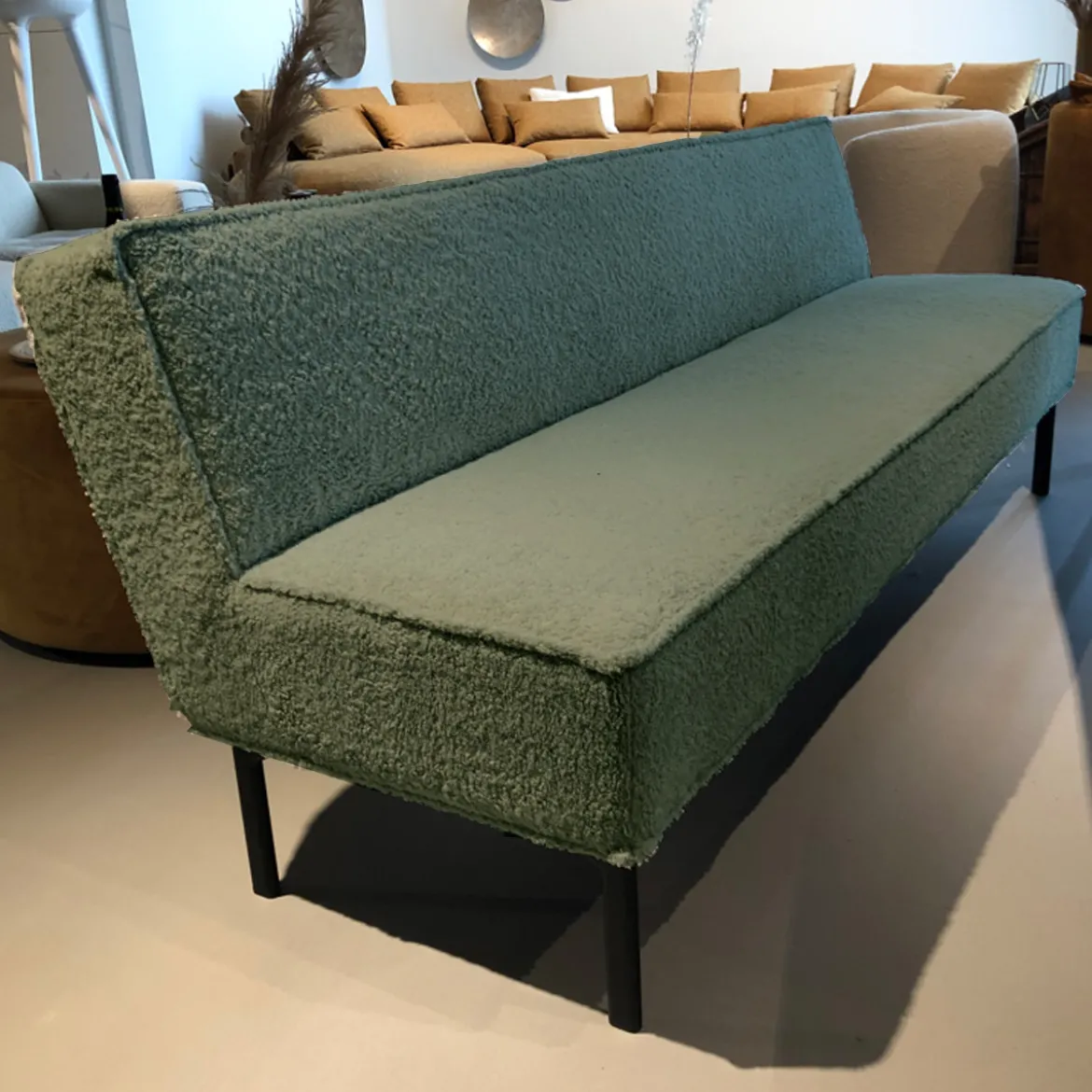 Comfortabele eetkamerbank teddy stof - Vivilla Angelo